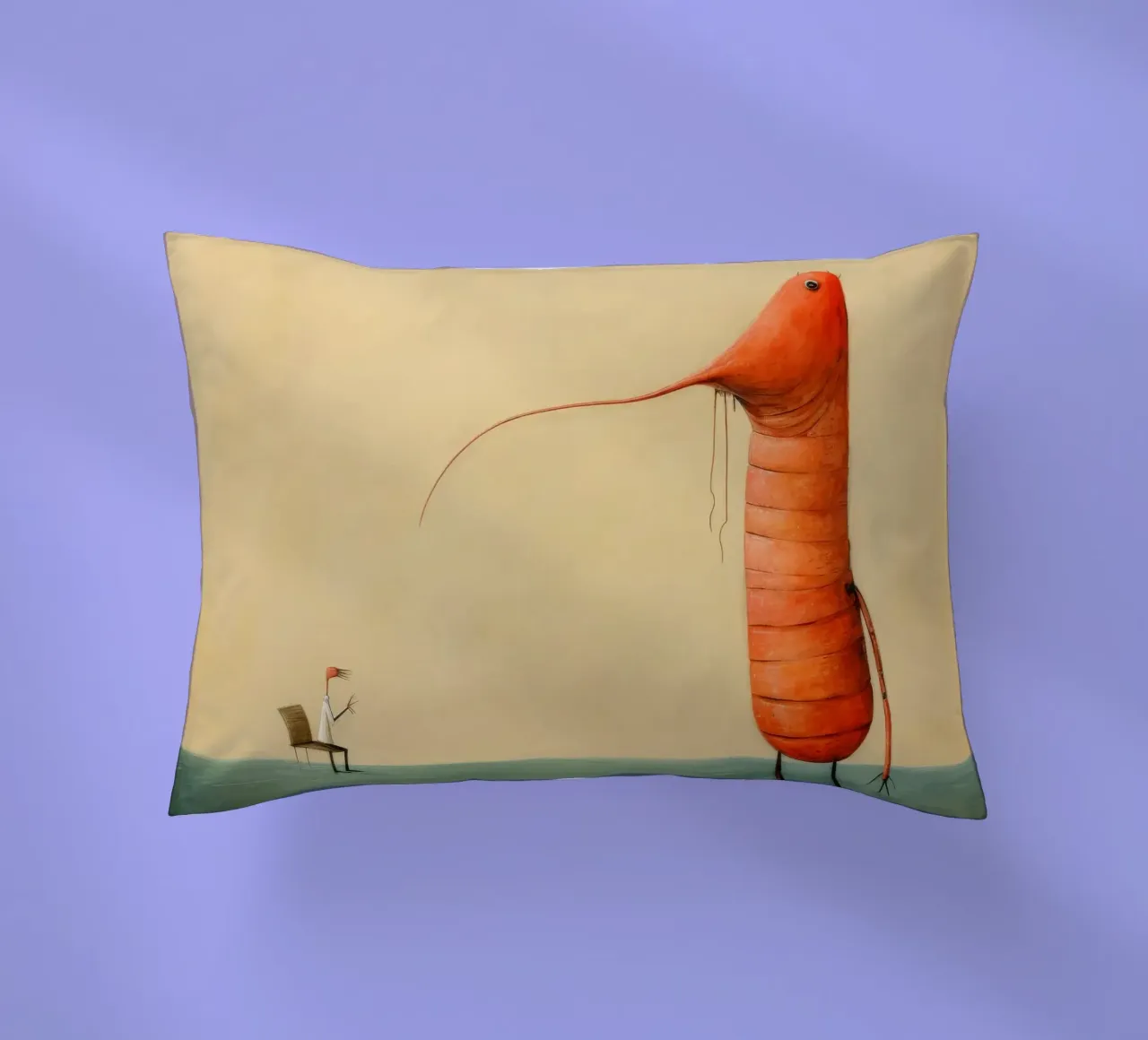 Gambero minimo 4 cuscino da Minimal Animal Art