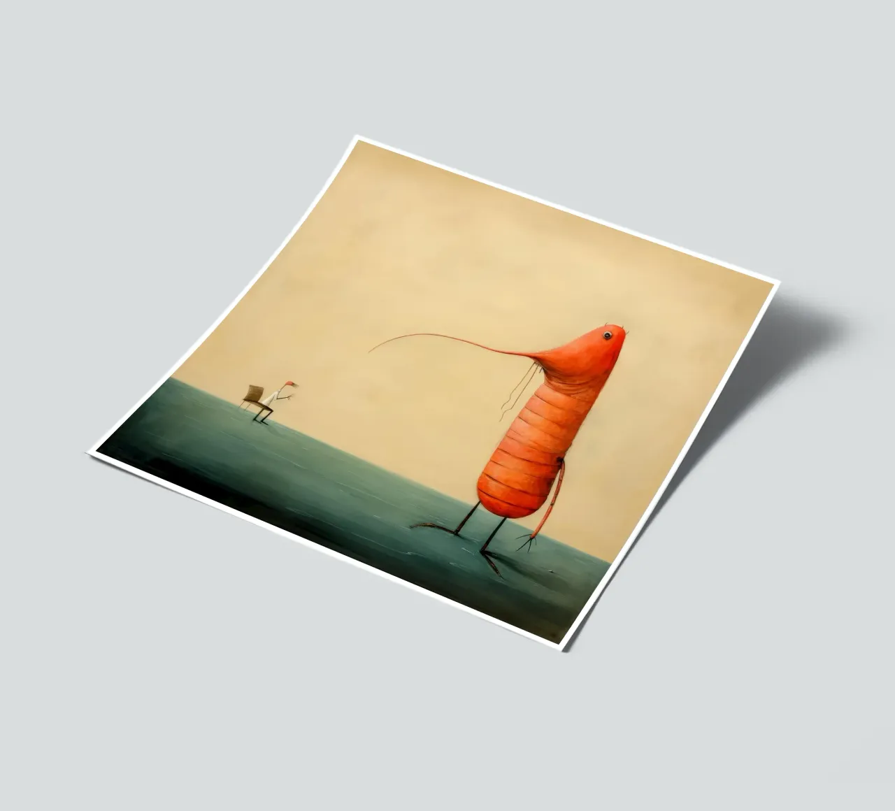 Minimum Prawn sticker sheet by Minimal Animal Art