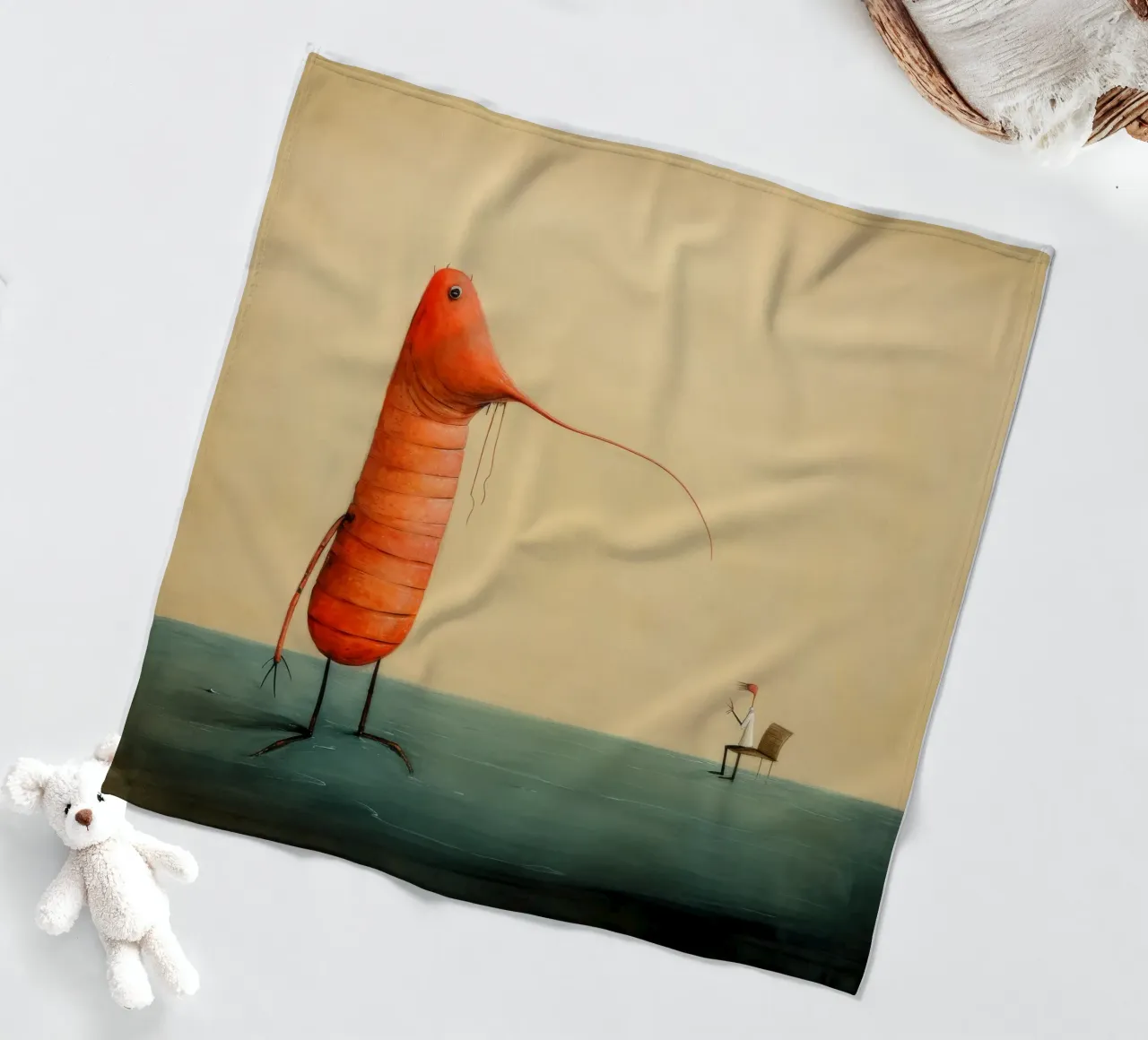 Gambero minimo 4 coperta in pile da Minimal Animal Art