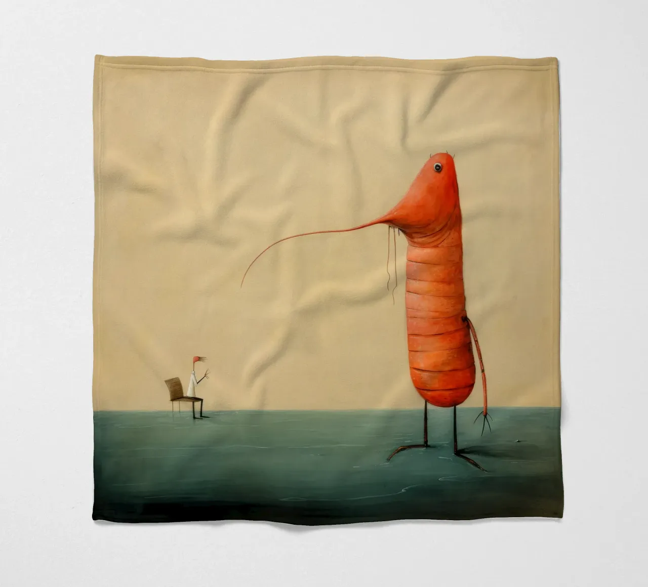 Gambero minimo 4 coperta in pile da Minimal Animal Art