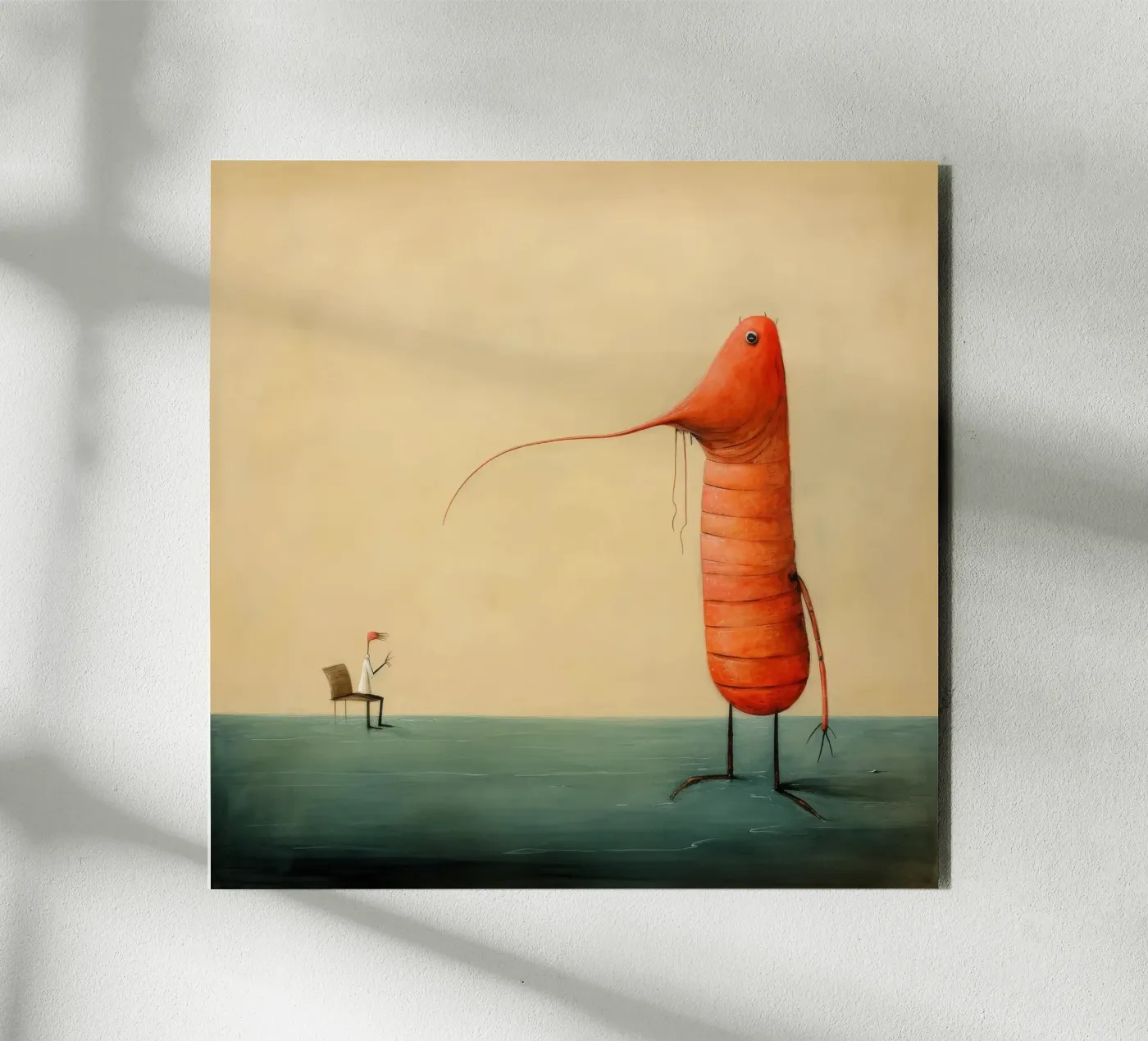 Minimo gambero alluminio dibond da Minimal Animal Art