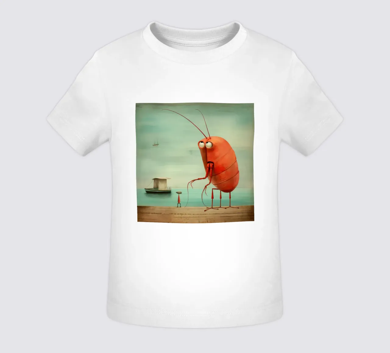 Gambero minimo 1 maglietta neonato da Minimal Animal Art