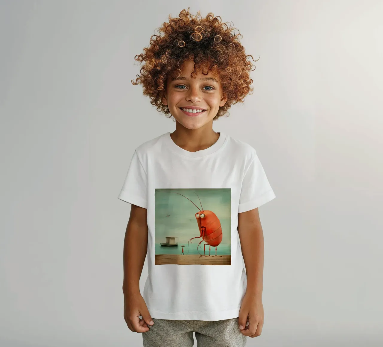 Minimo gambero t-shirt bambini da Minimal Animal Art
