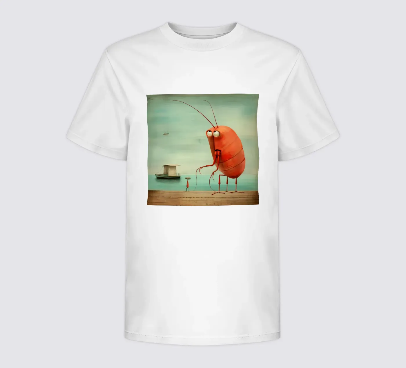 Minimum Prawn kinder t-shirt van Minimal Animal Art