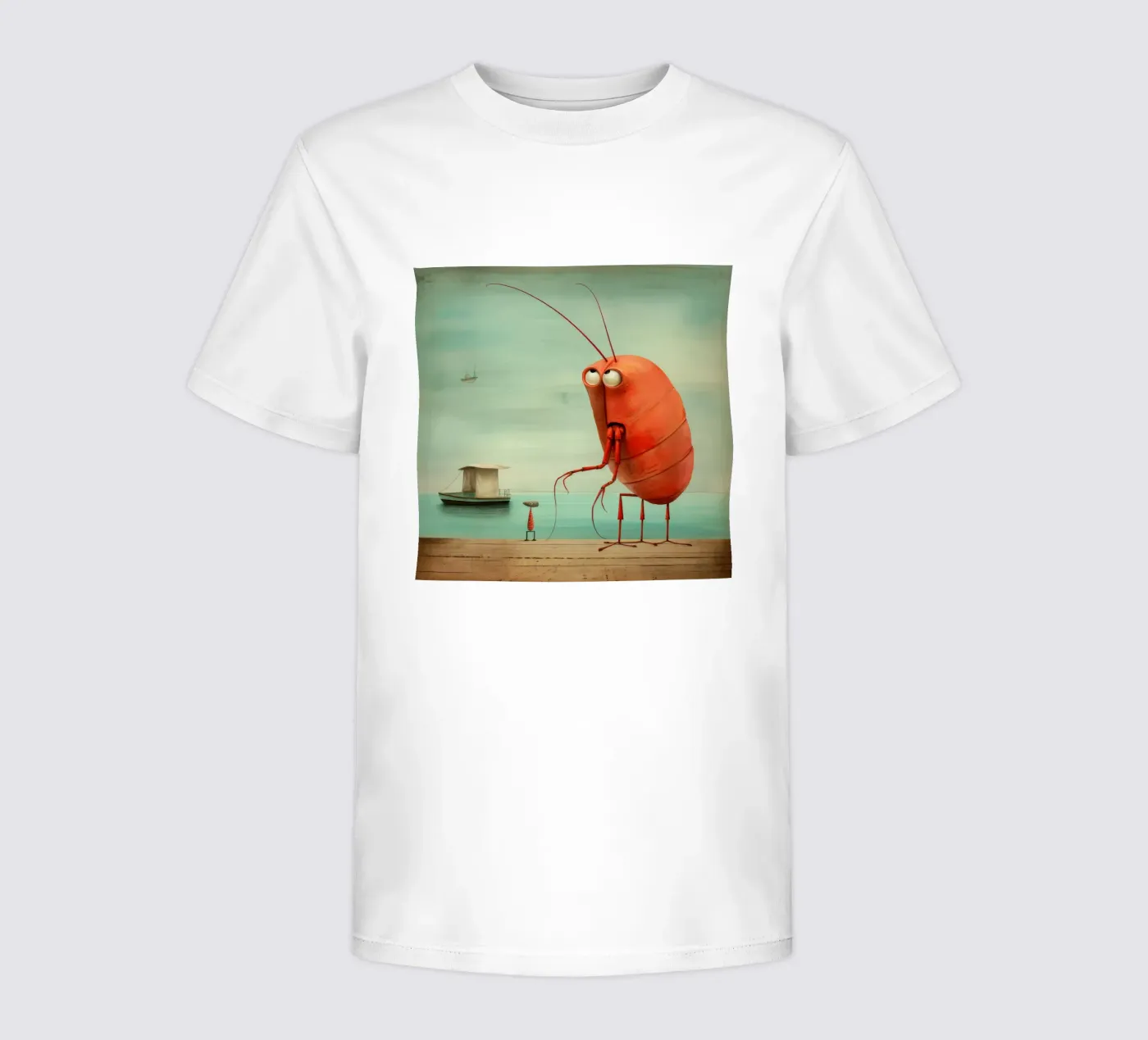 Minimum Prawn kinder t-shirt van Minimal Animal Art