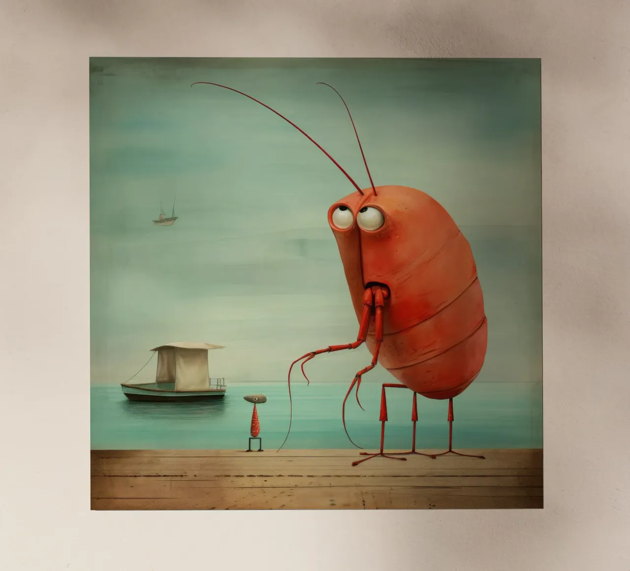 Minimo gambero pellicola backlit da Minimal Animal Art