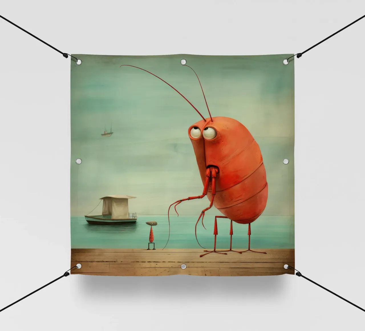 Gambero minimo 1 telo in pvc da Minimal Animal Art