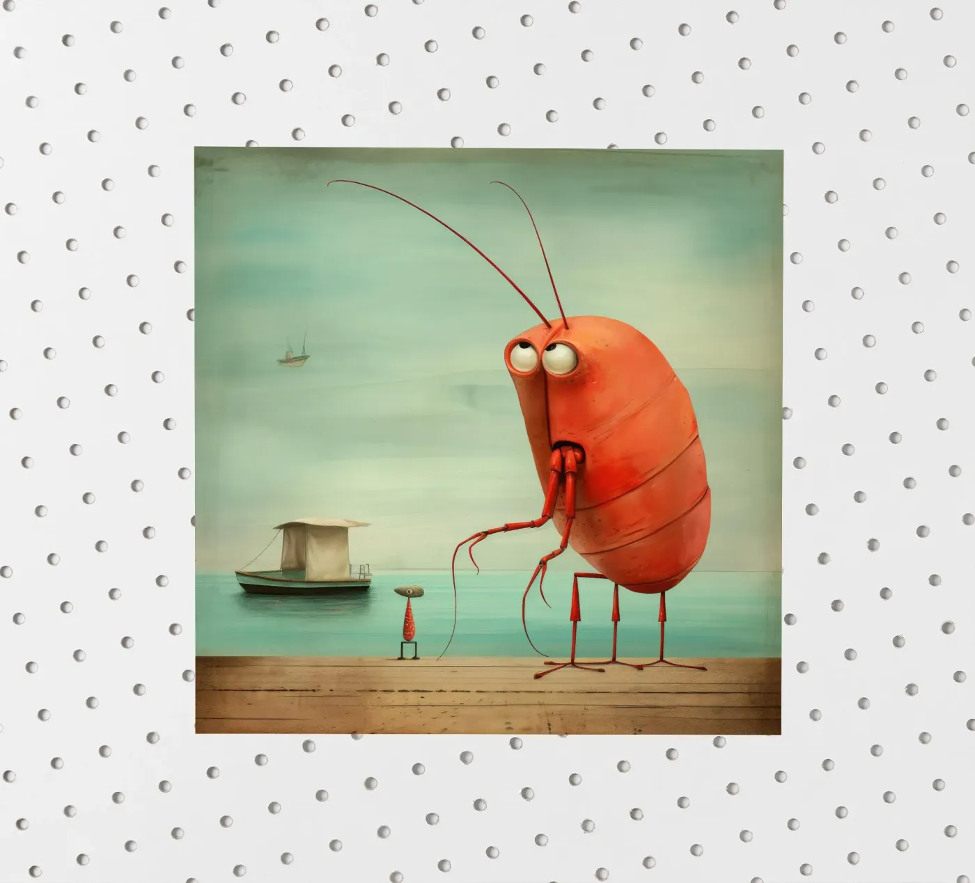 Minimum Prawn sticker by Minimal Animal Art