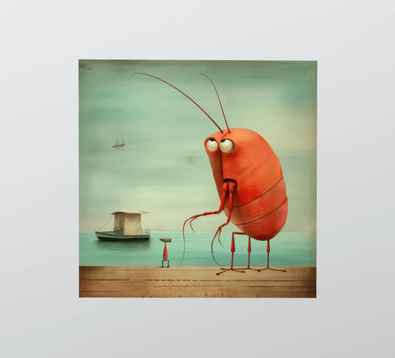 Minimum Prawn sticker by Minimal Animal Art