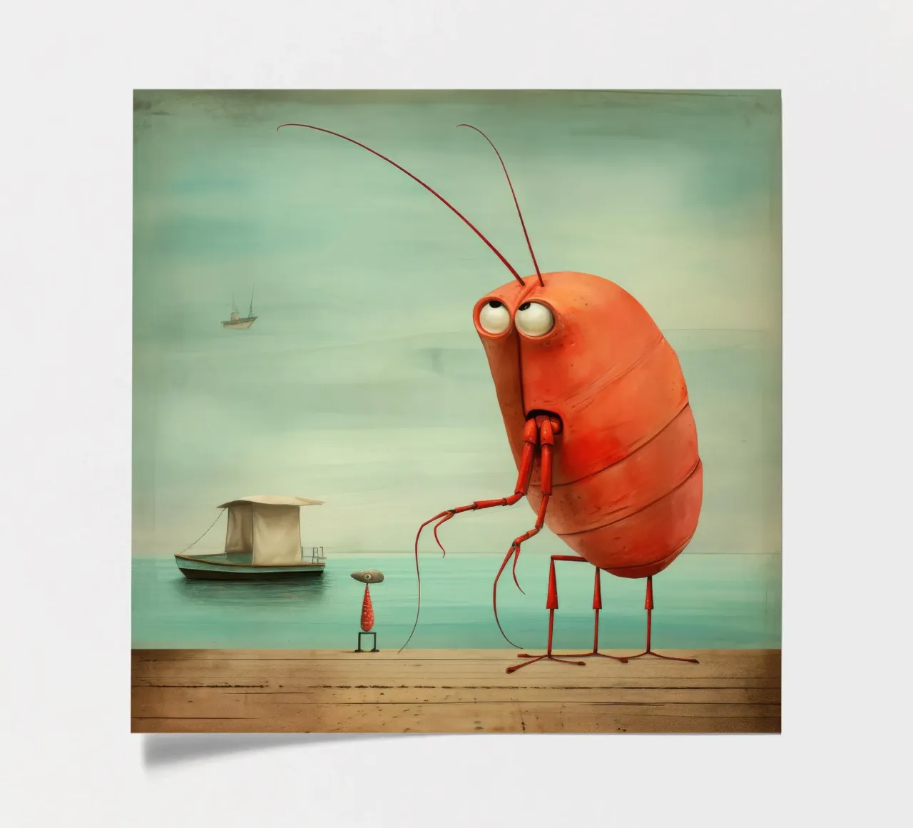 Minimum Prawn sticker sheet by Minimal Animal Art