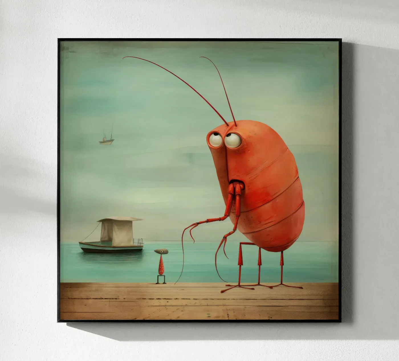 Minimal Garnele Acryl-Glas von Minimal Animal Art