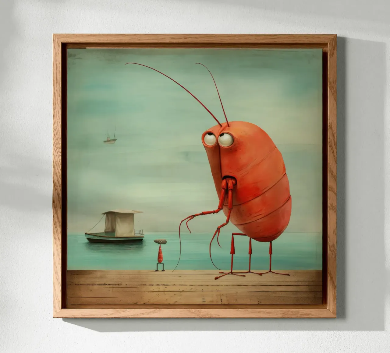Minimal Prawn 1 alu-dibond by Minimal Animal Art