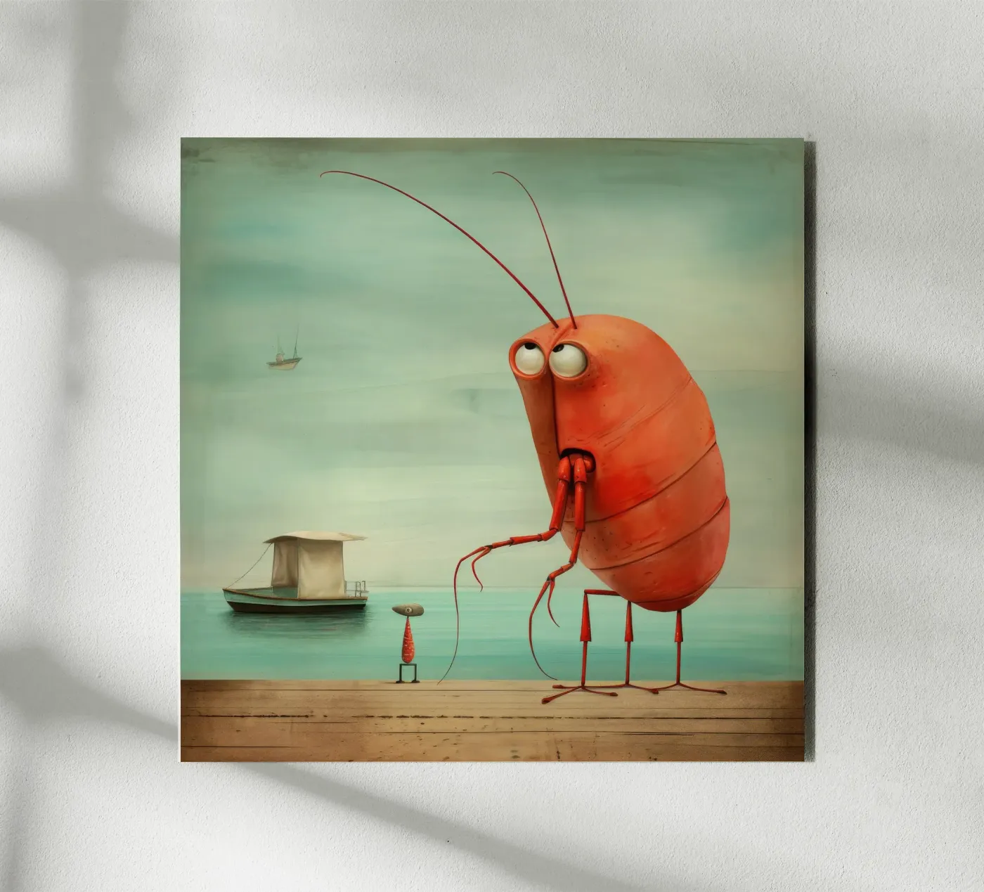 Minimaal Garnalen forex-plaat van Minimal Animal Art