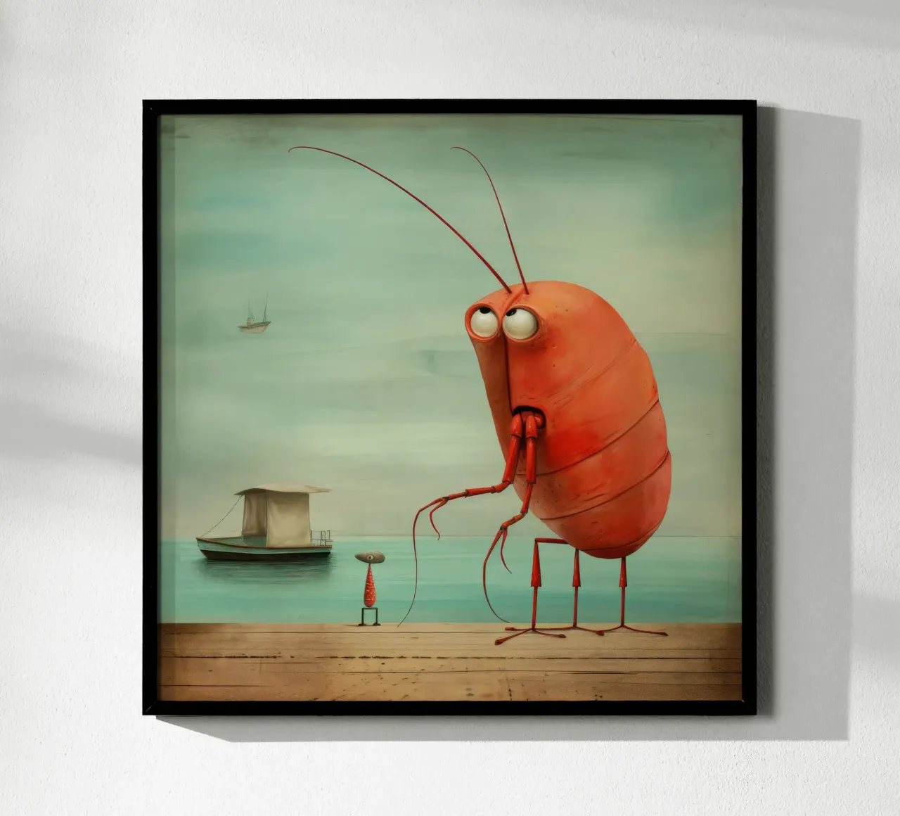 Minimum Prawn poster by Minimal Animal Art