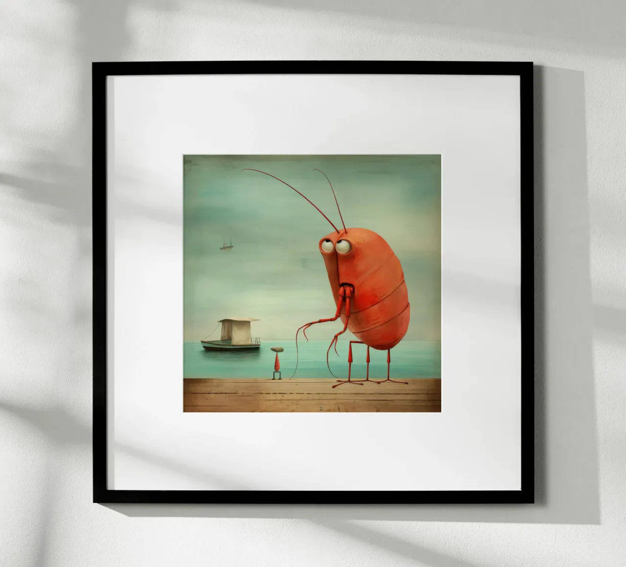 Minimum Prawn poster by Minimal Animal Art