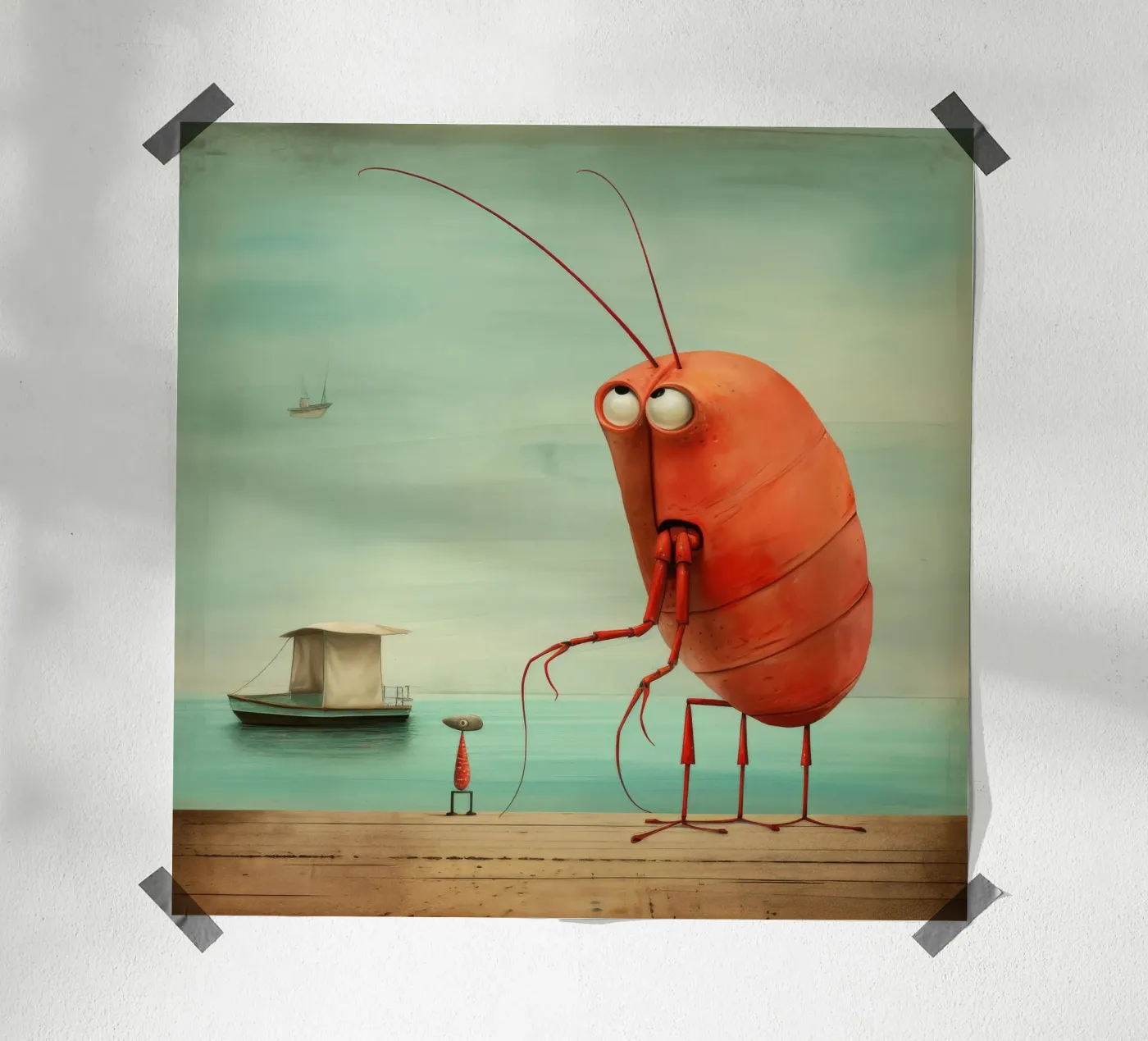 Minimum crevette poster de Minimal Animal Art