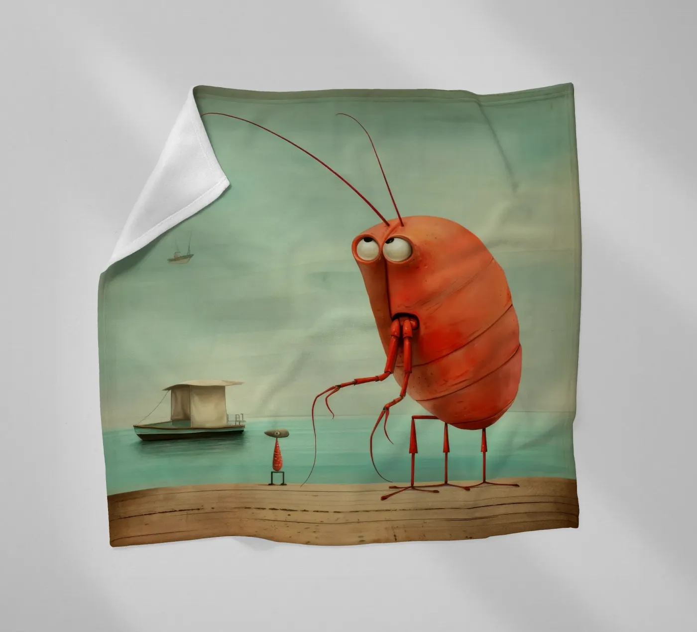 Minimum crevette plaid polaire de Minimal Animal Art