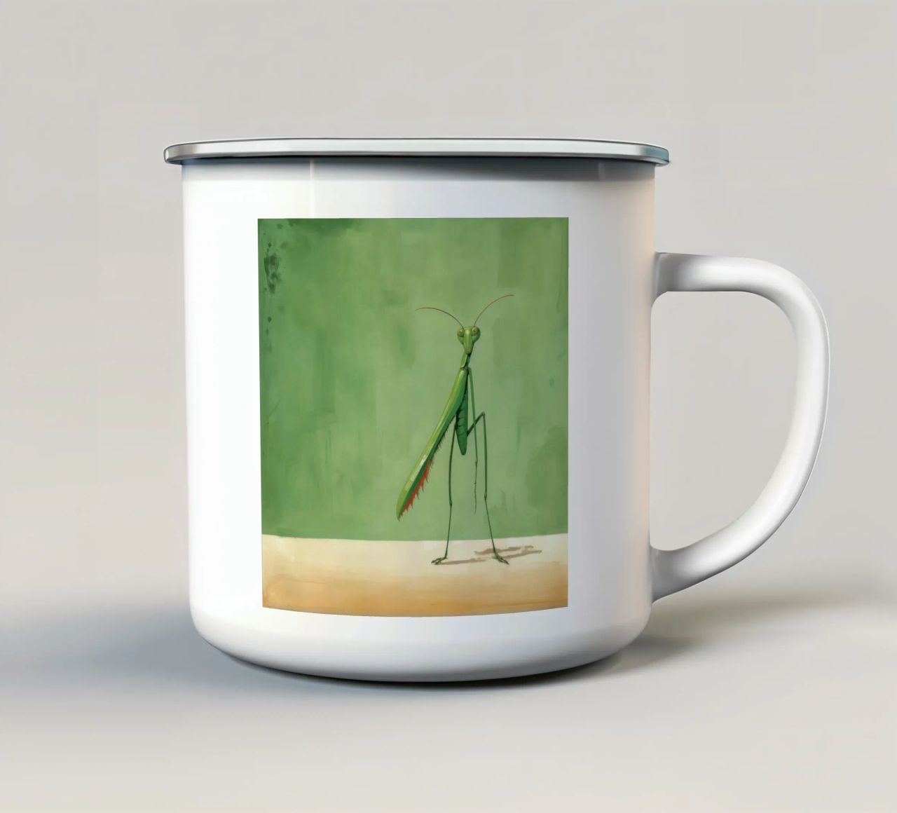 Mantide religiosa minima 2 tazza in smalto da Minimal Animal Art