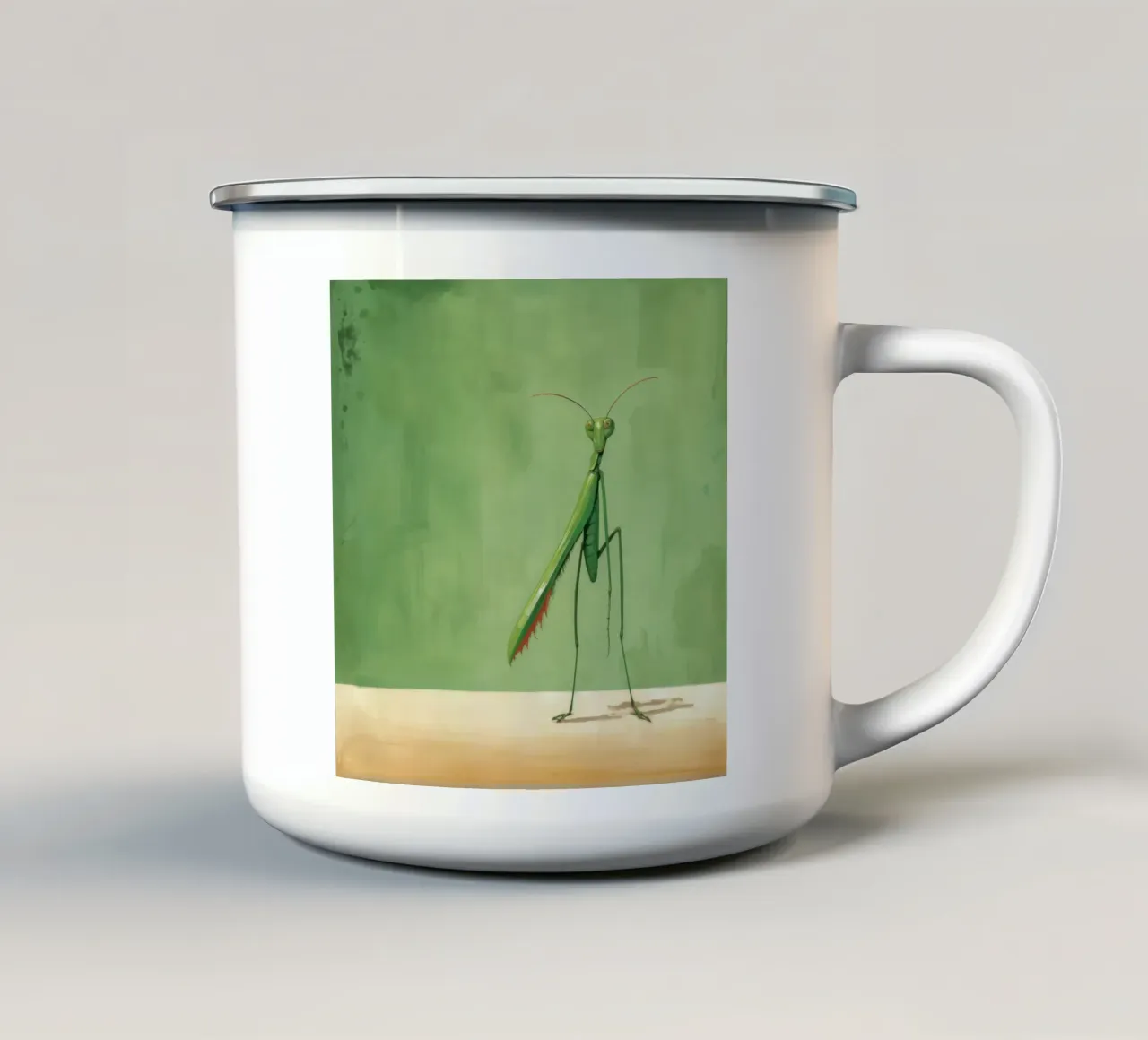 Mantide religiosa minima 2 tazza in smalto da Minimal Animal Art