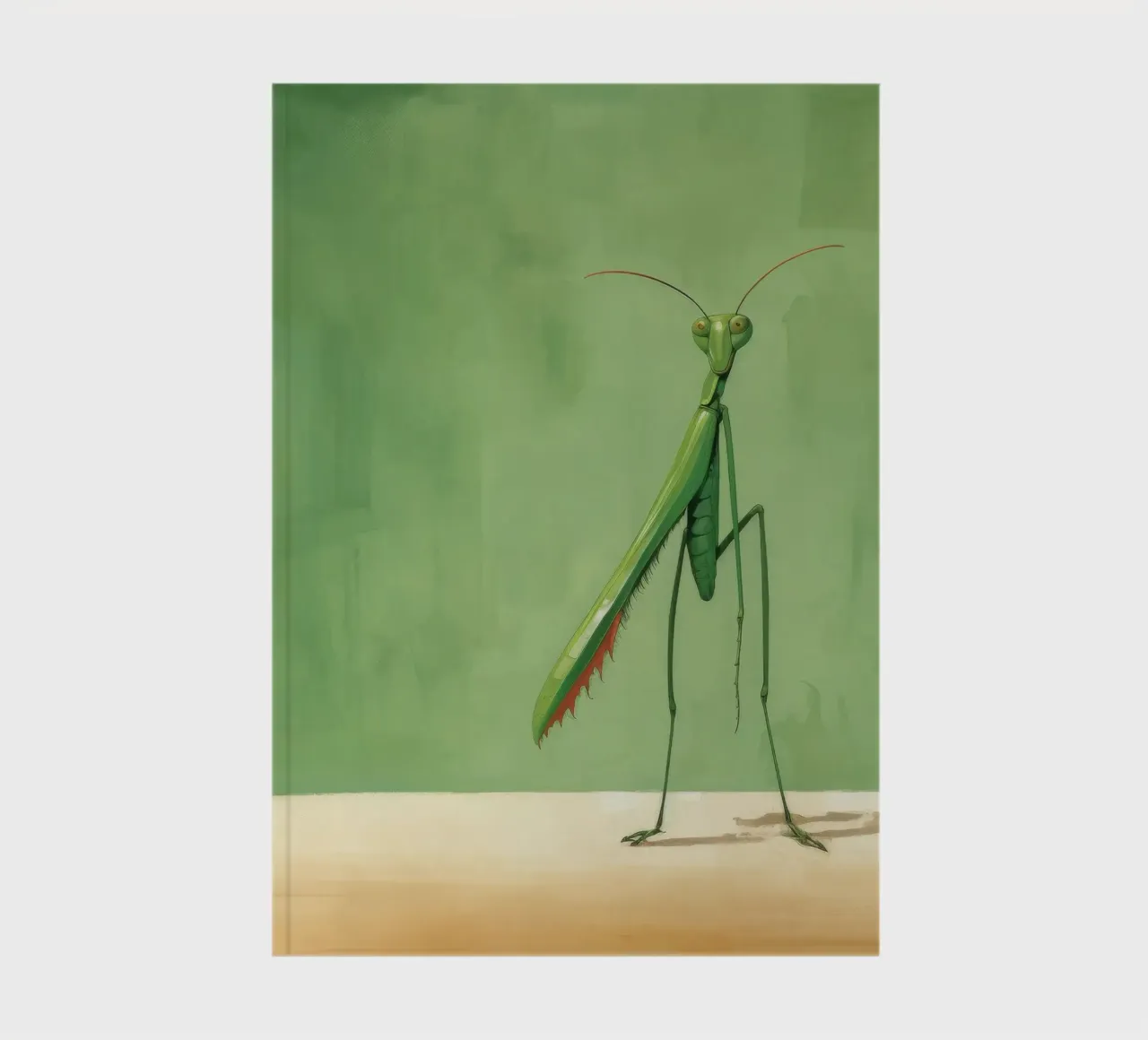 Minimale Gottesanbeterin 2 Notizbuch von Minimal Animal Art