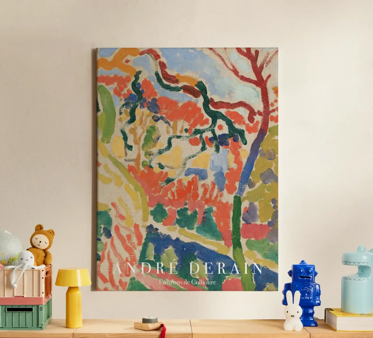 Andre Derain, Environs de Collioure Poster tela con Cornice a cassetta da Peaches Art Prints