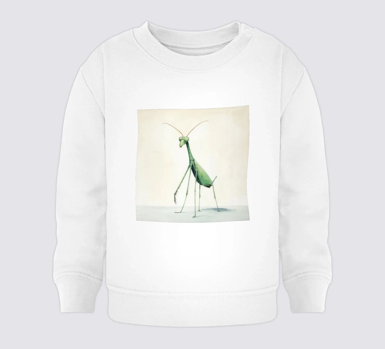 Mantide religiosa minima 3 felpa neonato da Minimal Animal Art