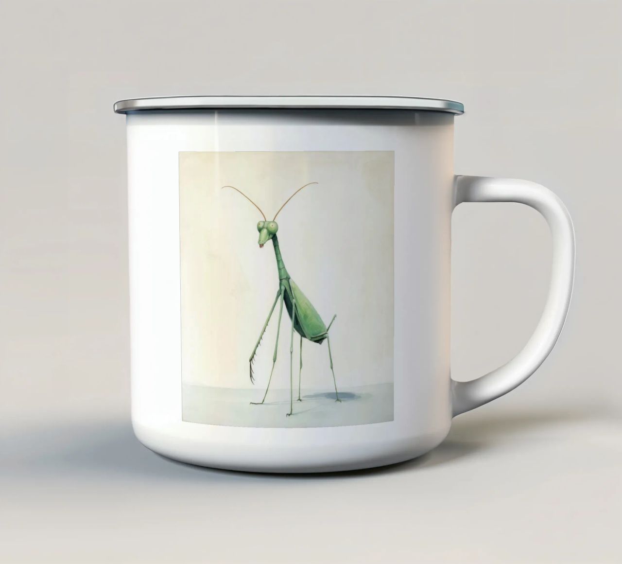 Mantide religiosa minima 3 tazza in smalto da Minimal Animal Art