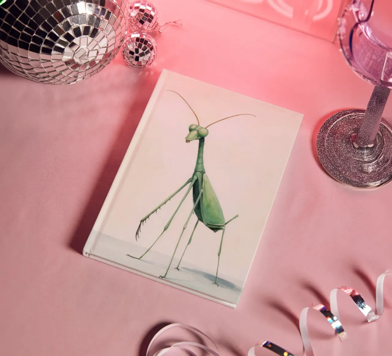 Minimal Praying Mantis 3 notebook by Minimal Animal Art