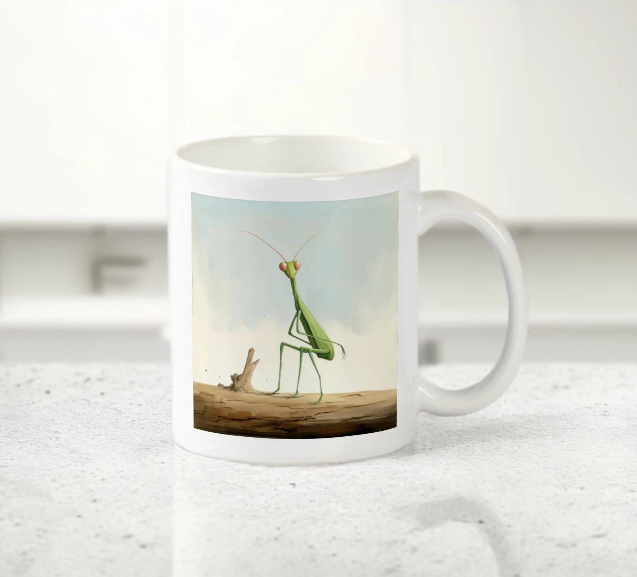 Mantide religiosa minima 4 tazza in ceramica da Minimal Animal Art