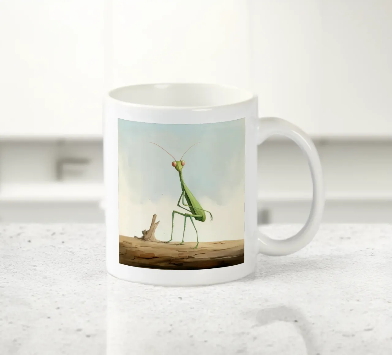 Mantide religiosa minima 4 tazza in ceramica da Minimal Animal Art