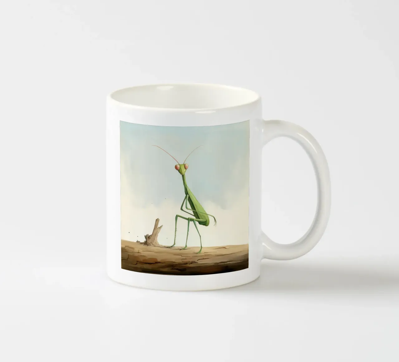 Minimale Gottesanbeterin 4 Keramik Tasse von Minimal Animal Art