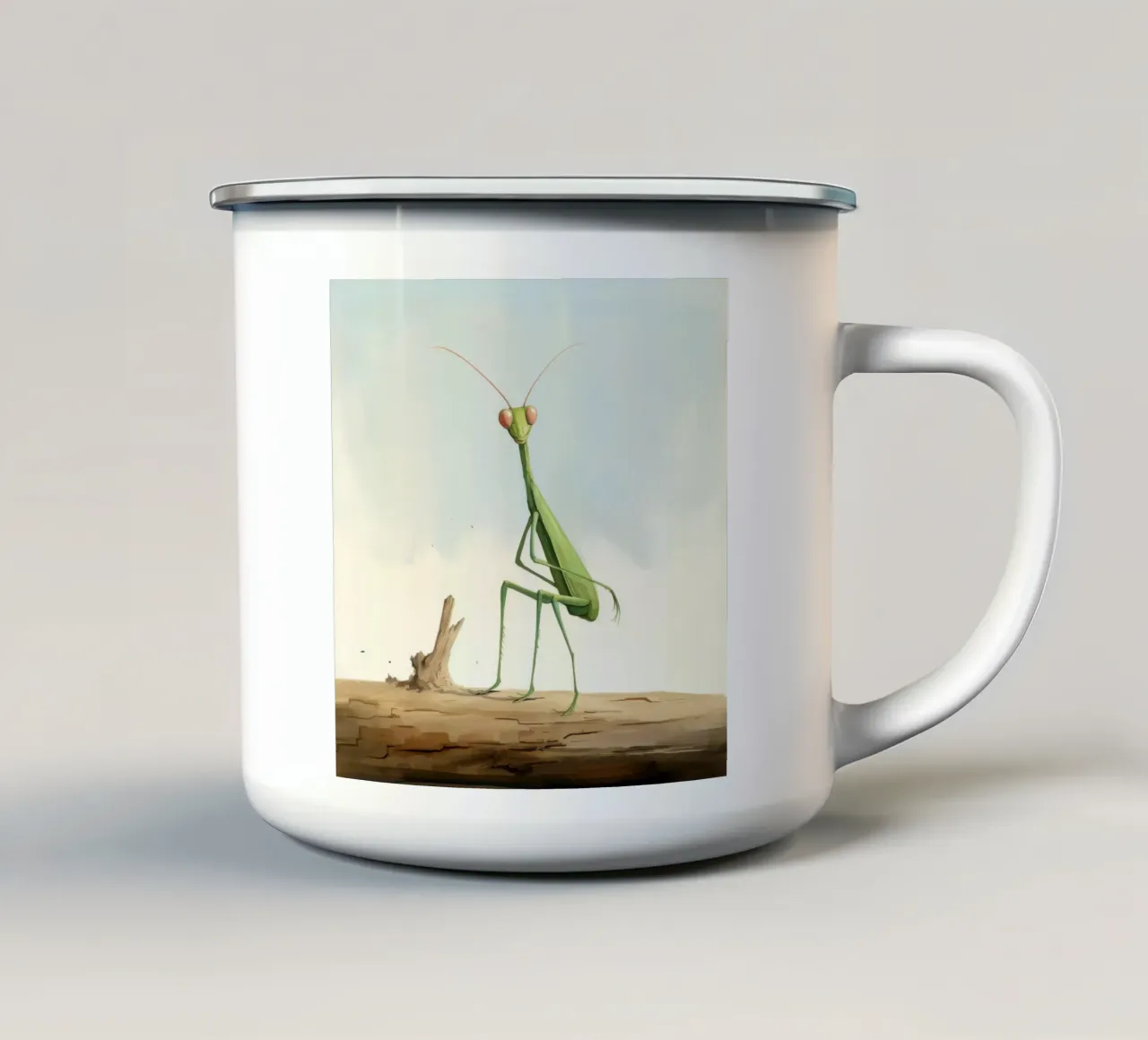 Mantide religiosa minima 4 tazza in smalto da Minimal Animal Art