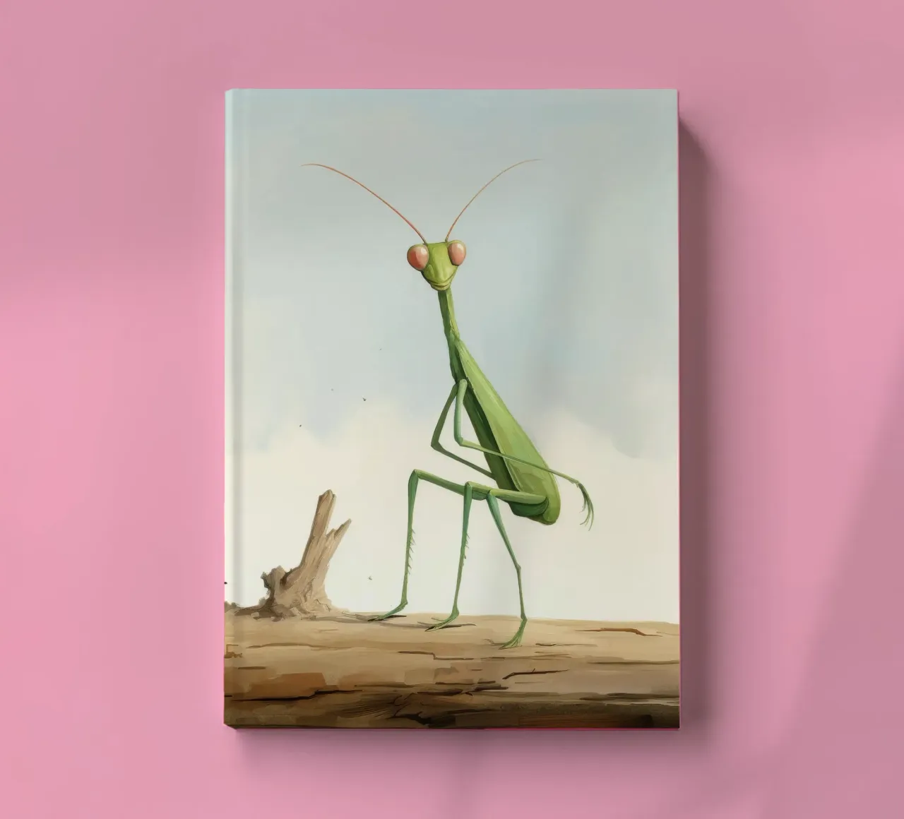 Minimal Praying Mantis 4 notebook by Minimal Animal Art