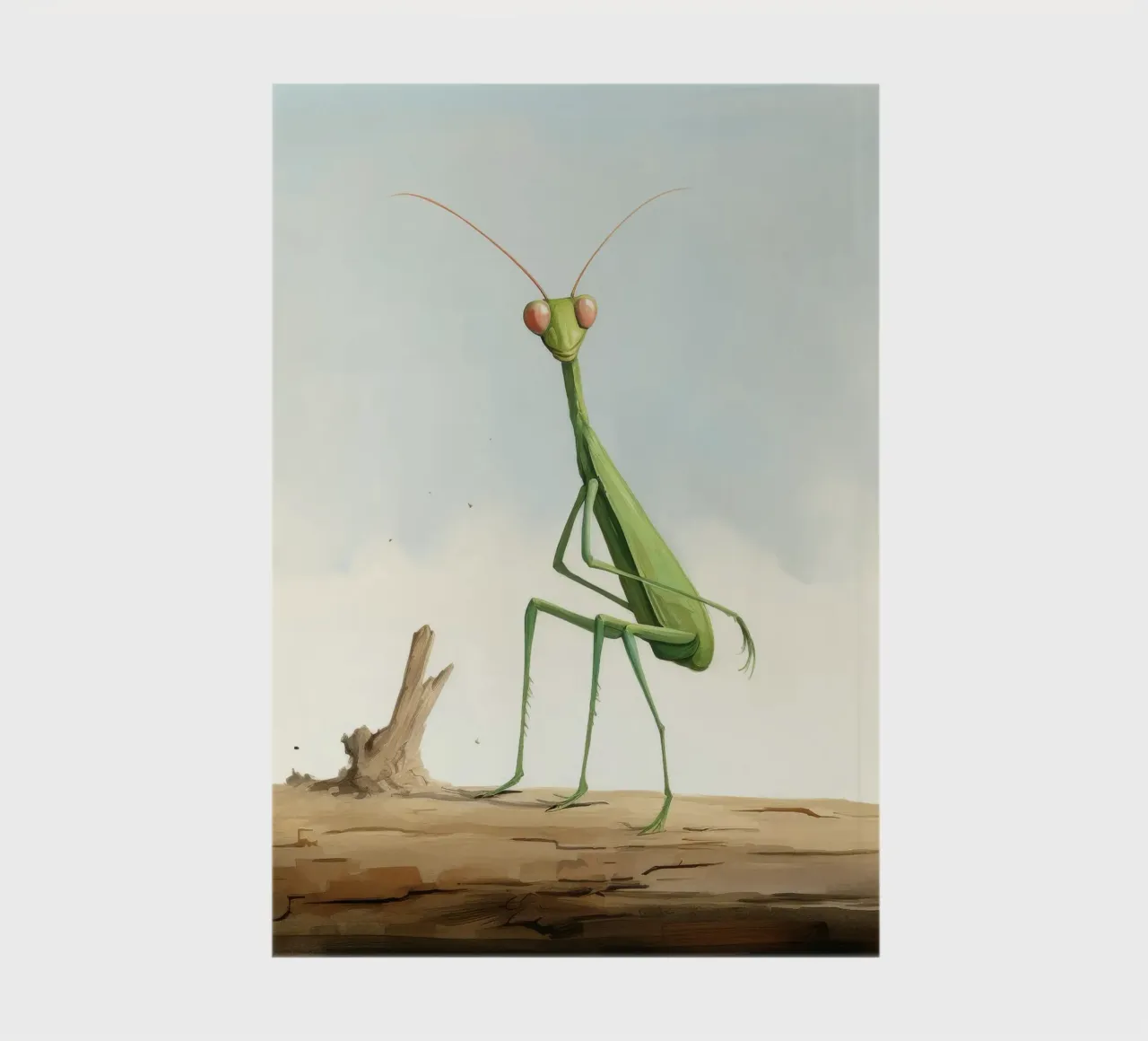 Minimal Praying Mantis 4 notebook by Minimal Animal Art