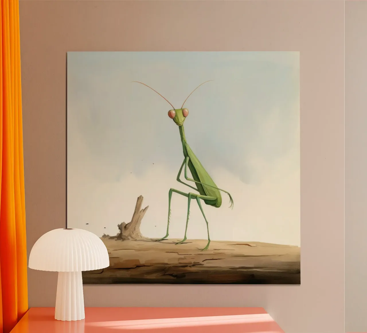 Mantide religiosa minima 4 poster con telaio in plastica da Minimal Animal Art