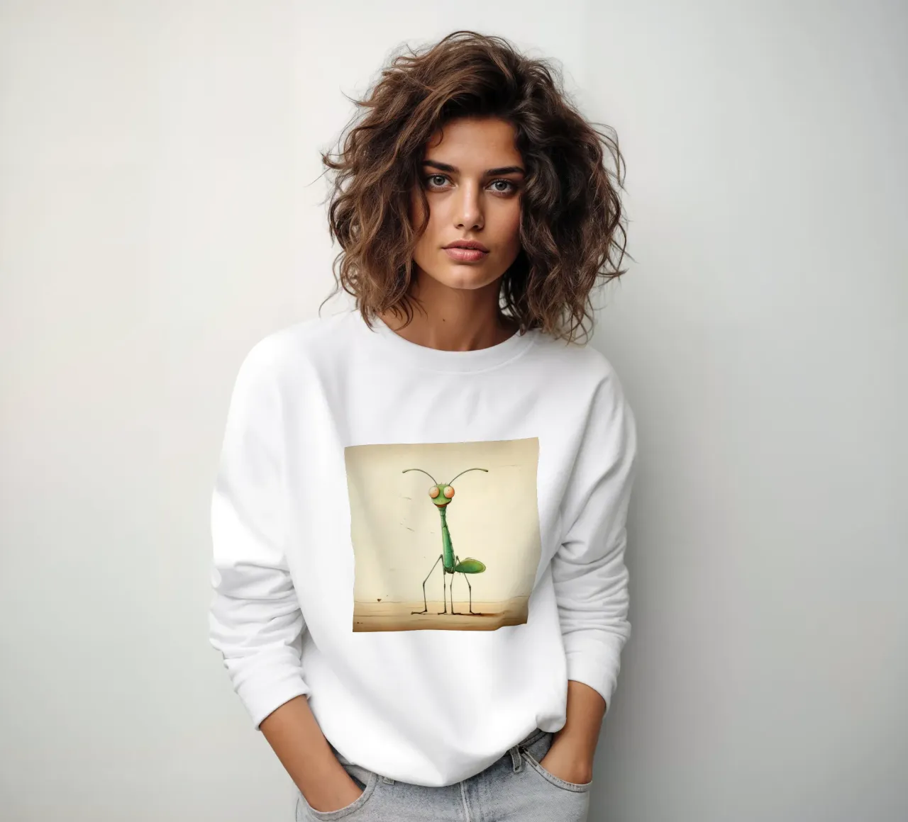 Mantis religiosa mínima 1 sudadera de Minimal Animal Art