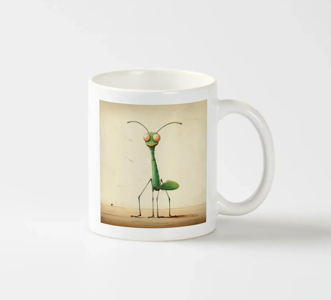 Mante religieuse minimale 1 mug en céramique de Minimal Animal Art
