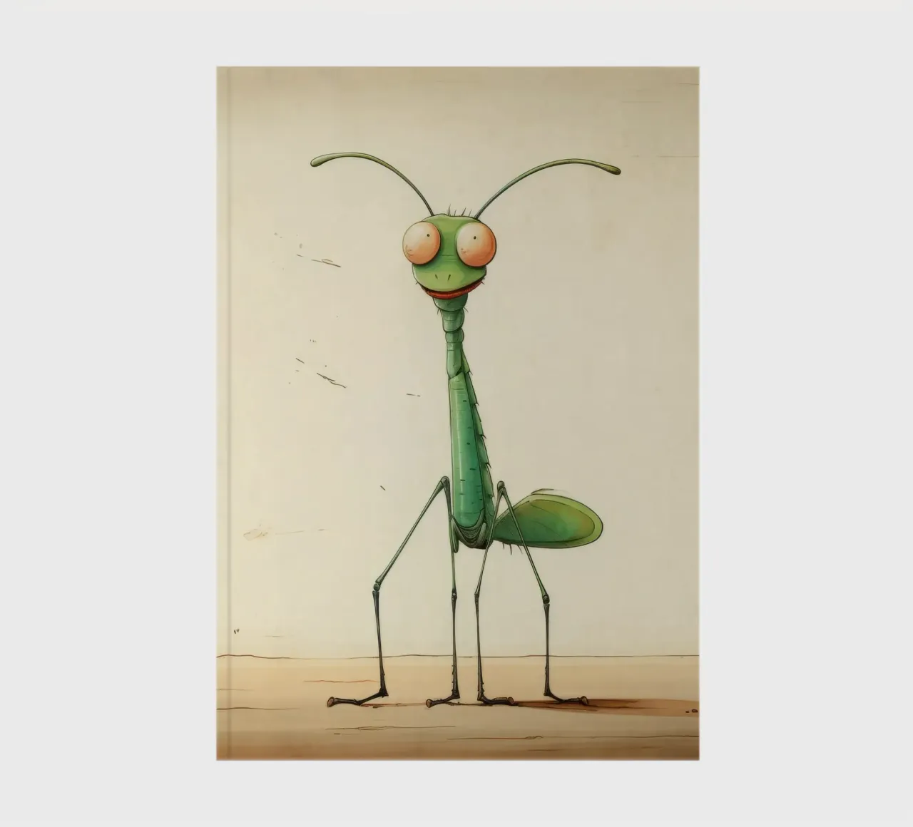 Minimal Praying Mantis 1 notebook by Minimal Animal Art