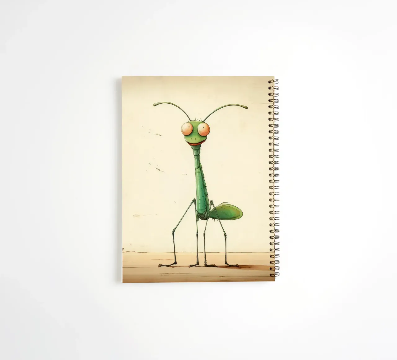 Minimal Praying Mantis 1 spiral notebook by Minimal Animal Art