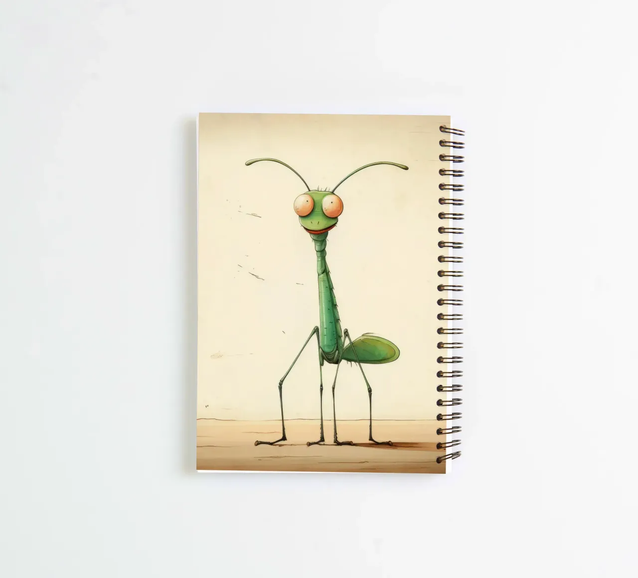 Minimal Praying Mantis 1 spiral notebook by Minimal Animal Art
