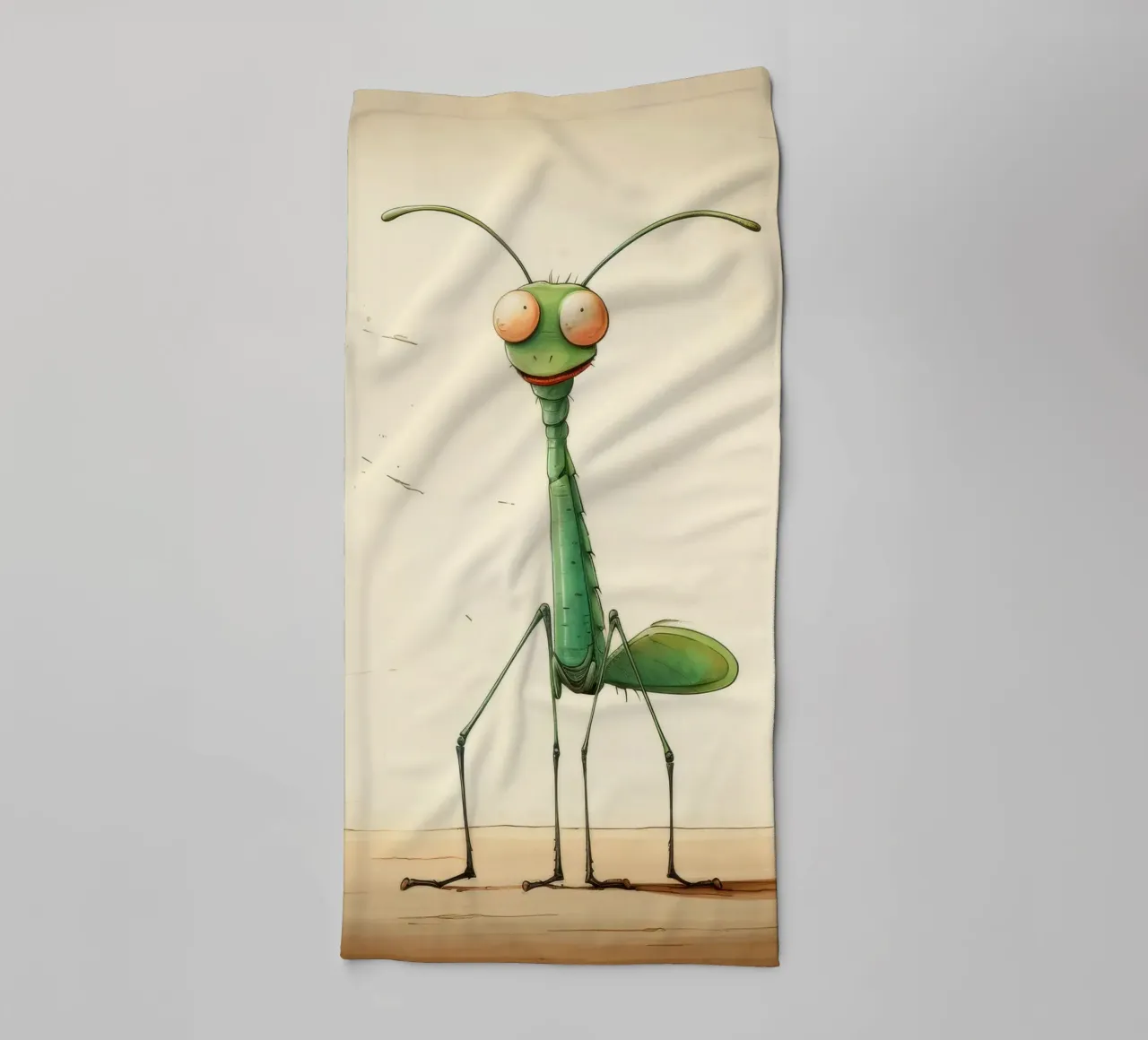 Minimal Praying Mantis 1 towel by Minimal Animal Art