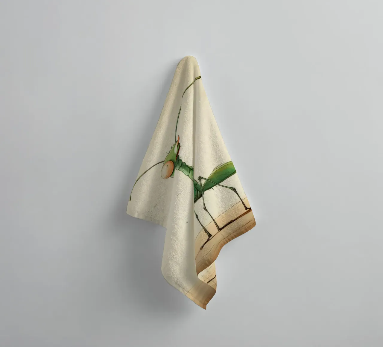 Minimal Praying Mantis 1 towel by Minimal Animal Art
