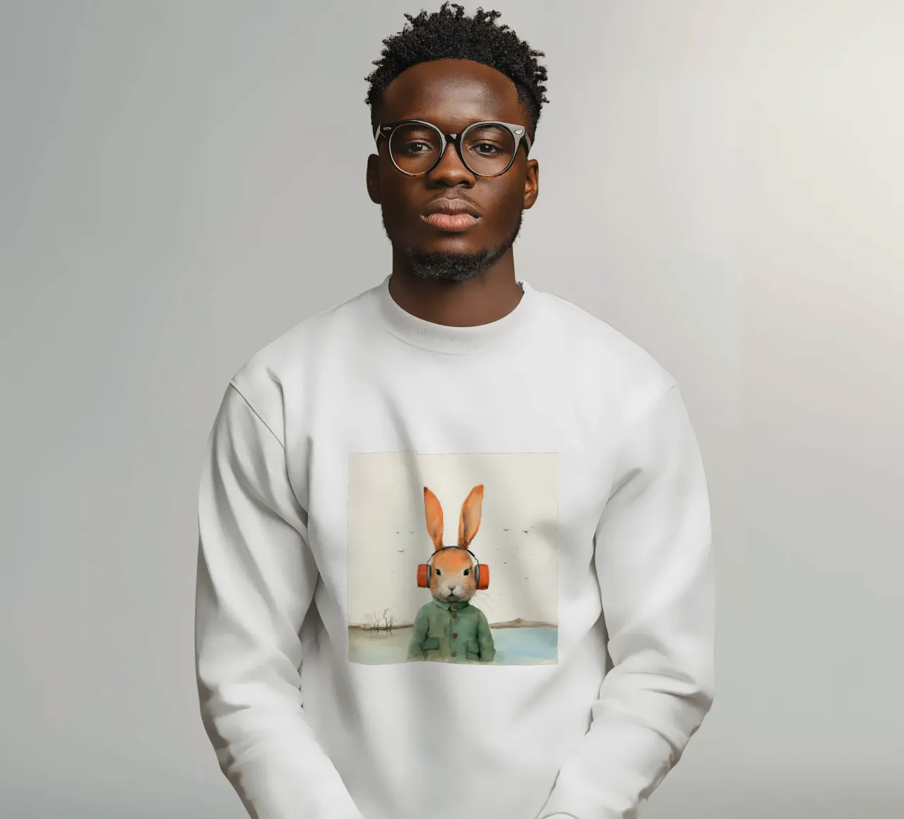 Coniglio minimo 2 felpa da Minimal Animal Art