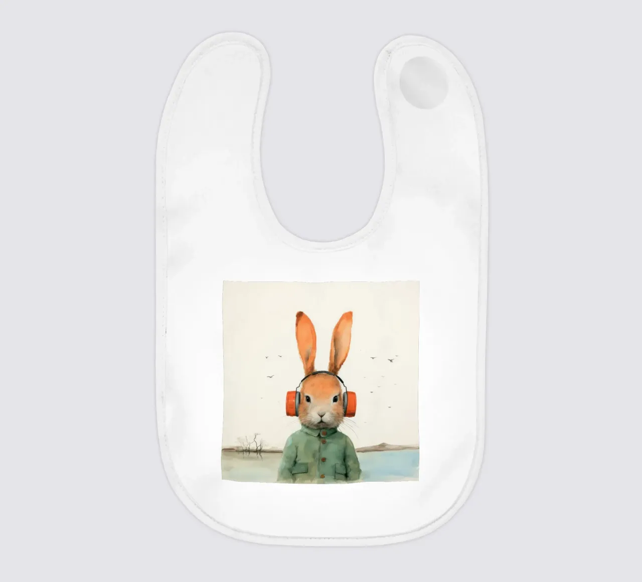 Coniglio minimo 2 bavaglino da Minimal Animal Art