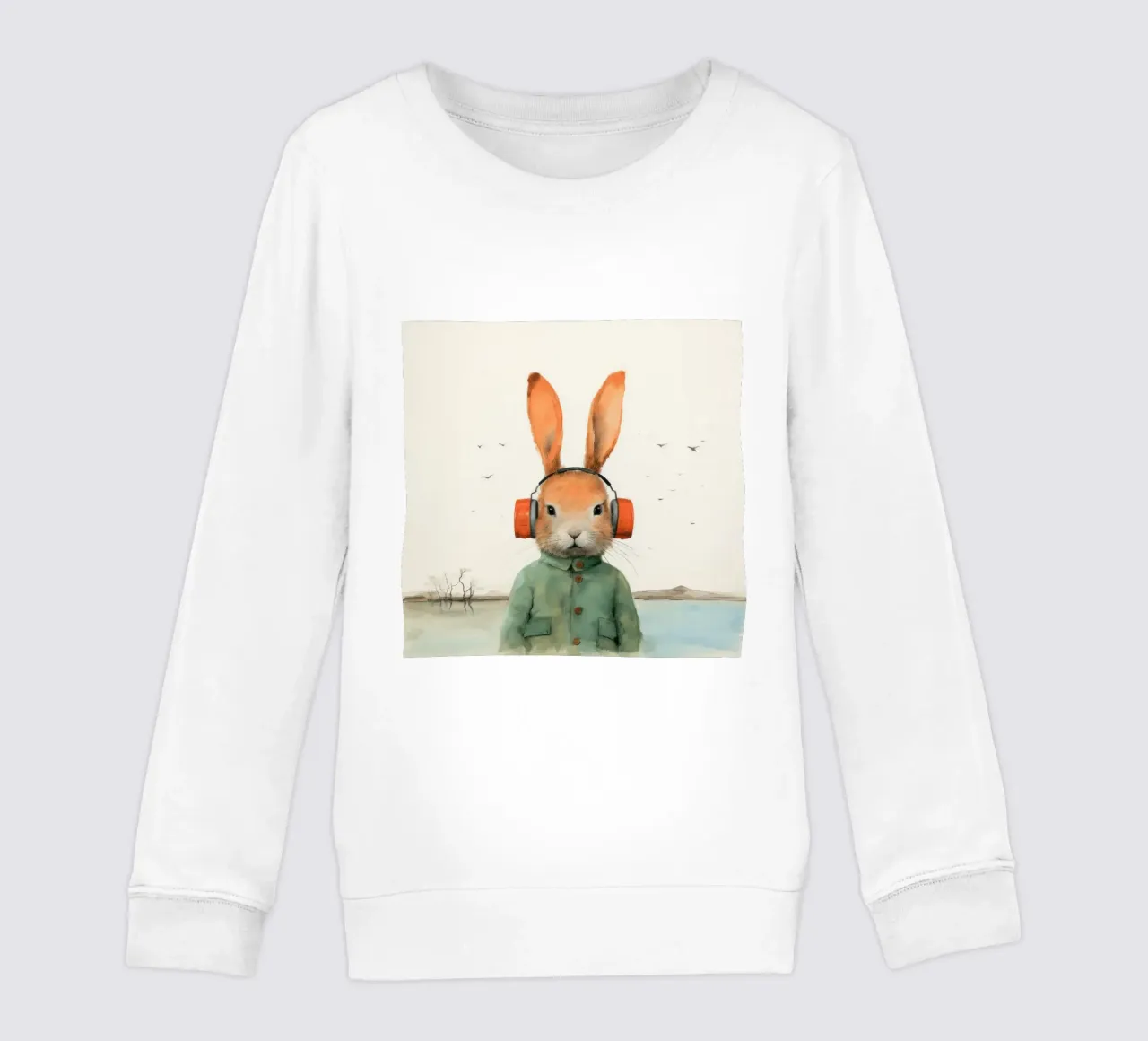 Coniglio minimo 2 felpa bambino da Minimal Animal Art