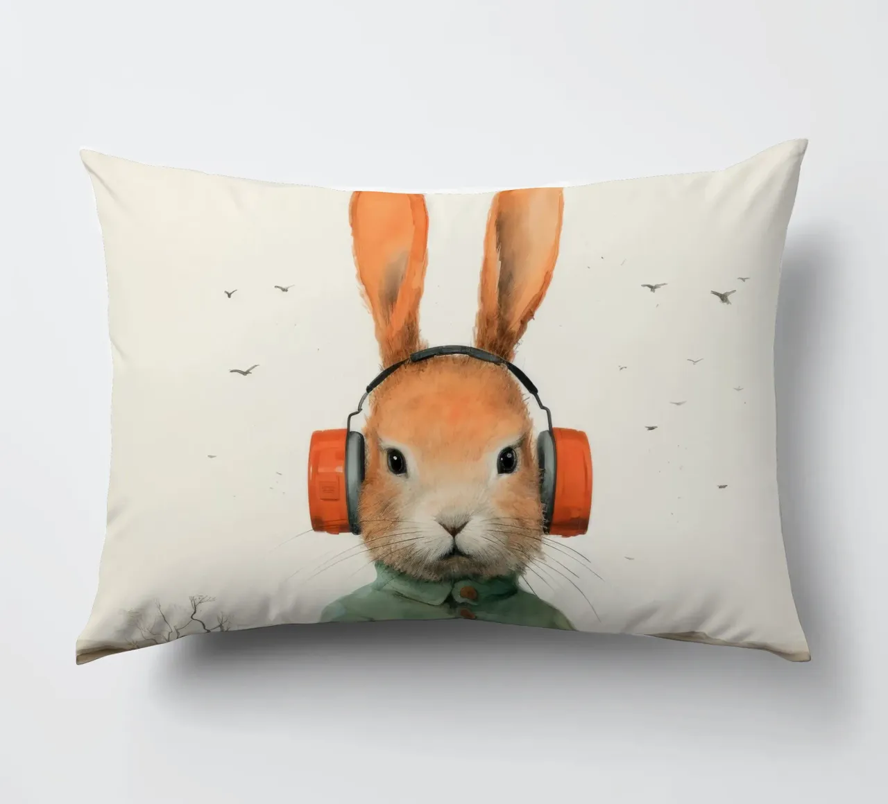 Coniglio minimo 2 cuscino da Minimal Animal Art
