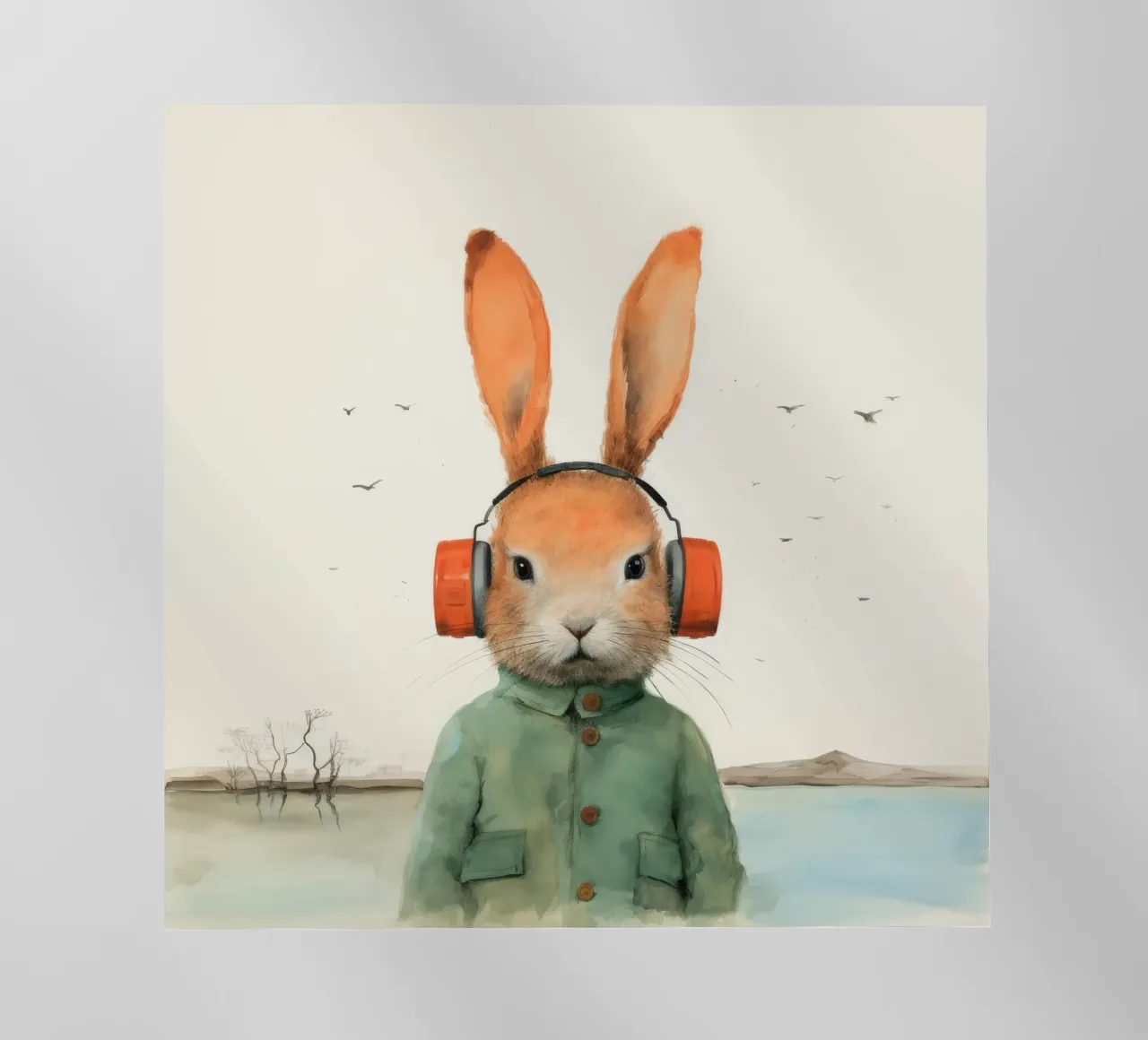 Coniglio minimo 2 pellicola backlit da Minimal Animal Art