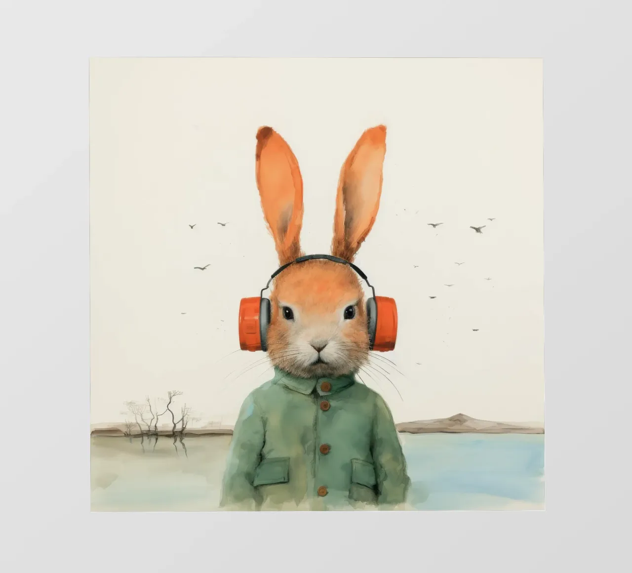 Coniglio minimo 2 telo in pvc da Minimal Animal Art