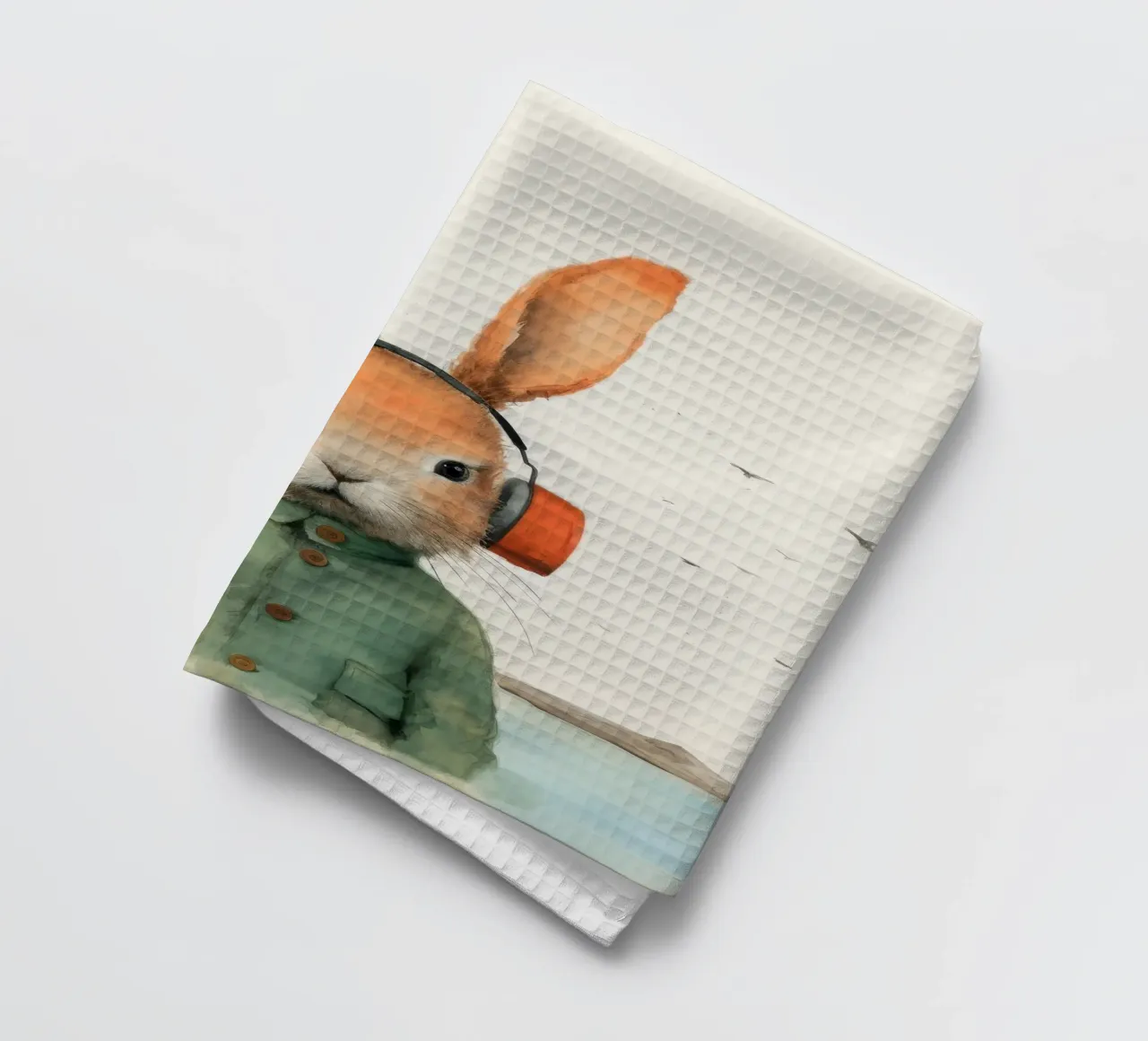 Lapin minimal 2 torchon de Minimal Animal Art