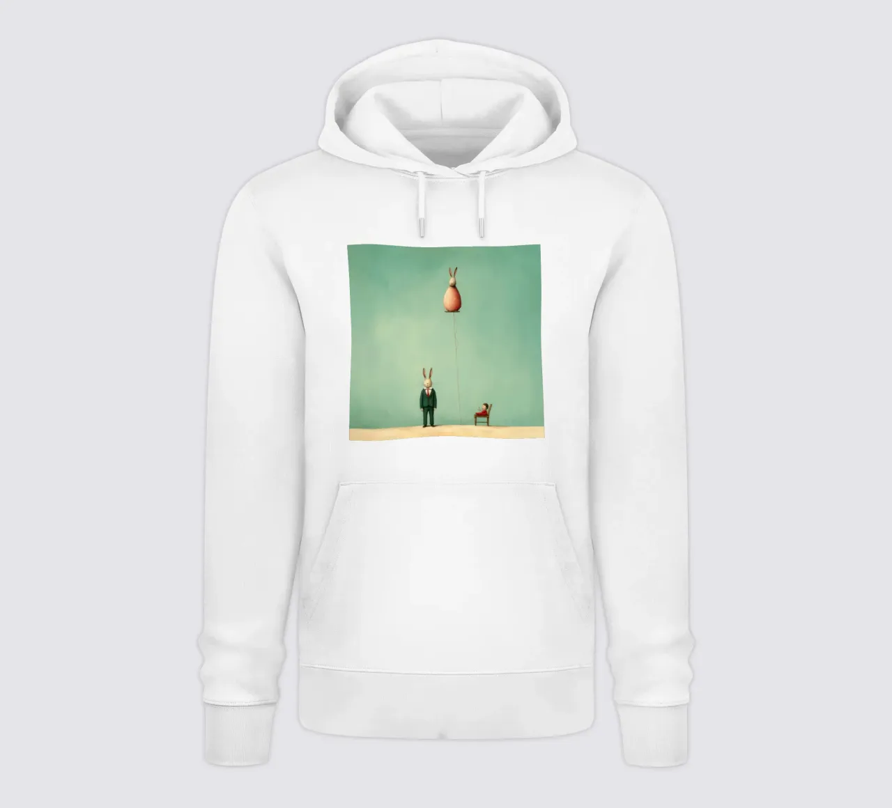 Coniglio minimo 3 felpa con cappuccio da Minimal Animal Art